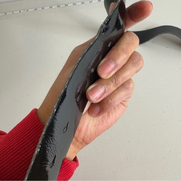 Y2K 90s Antoniazzi Firenze Genuine Patent Leather Belt Ornate Floral Buckle S/M - Picture 4 of 11